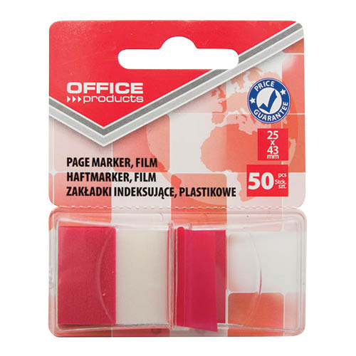 &#214;ntapad&#243;s oldaljel&#246;lő PP OFFICE PRODUCTS 25x43mm 50 c&#237;mke piros