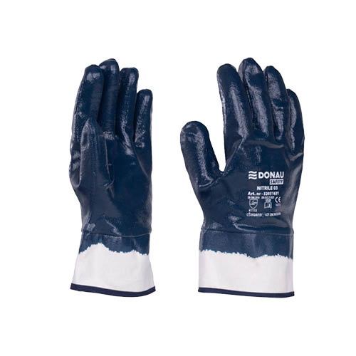 Kesztyű nitril-pamut 8-as m&#233;ret feh&#233;r/s&#246;t&#233;tk&#233;k