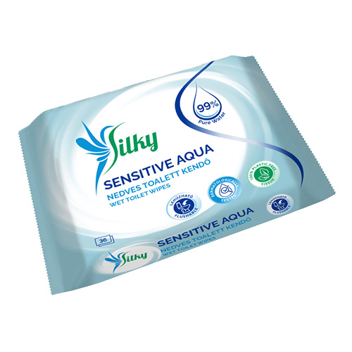 Toalettpapír nedves SILKY Toalett Sesitive Aqua 36 lapos