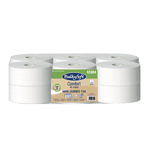 Toalettpap&#237;r BULKYSOFT Comfort Mini 315 lapos 2 r&#233;tegű feh&#233;r