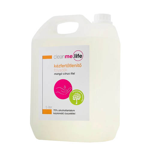 K&#233;zfertőtlen&#237;tő g&#233;l Cleanme.life 5l mang&#243;-citrus ut&#225;nt&#246;ltő
