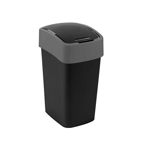 Billenőfedeles szemetes CURVER &quot;PACIFIC FLIP BIN&quot; 25l fekete/sz&#252;rke