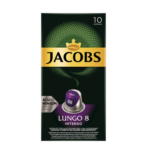 K&#225;v&#233;kapszula Nespresso kompatibilis JACOBS Lungo 8 Intenso 10db
