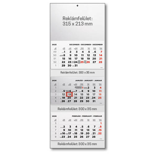 Speditőrnaptár Trans T070 3 tömbös 3 havi