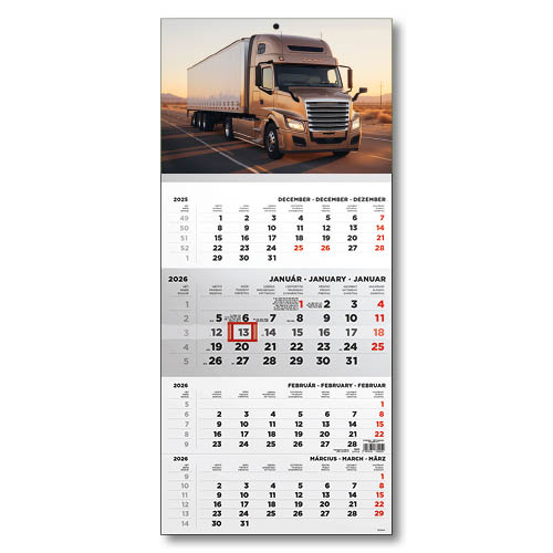 Képes speditőrnaptár T079 1 tömbös 4 havi Kamion