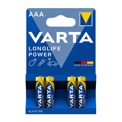 Elem mikro LR3 AAA 1,5V VARTA Longlife Power 4db-os csomag