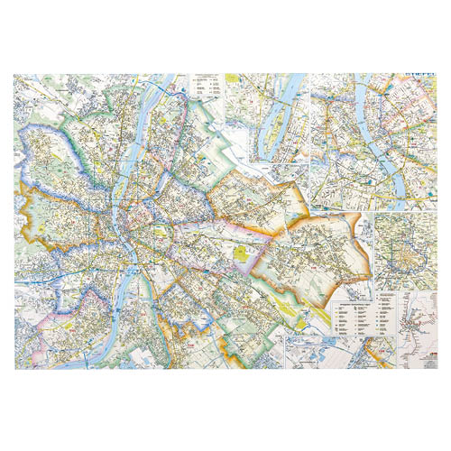 Szúrkatábla fémkerettel Budapest térképe 140 x 100 cm
