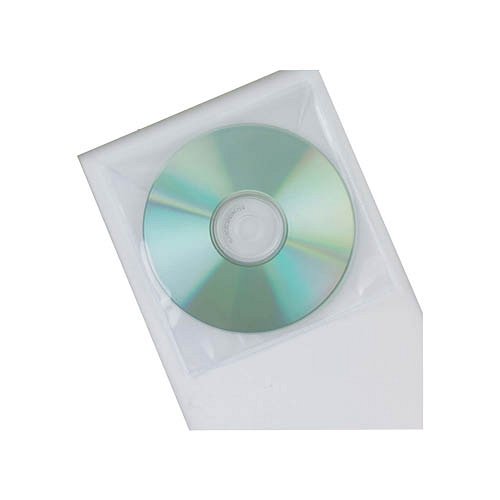 CD/DVD tároló tok Q-CONNECT KF02207 PP víztiszta ráhajtható lezáró füllel 120 mikron 50db/csom.