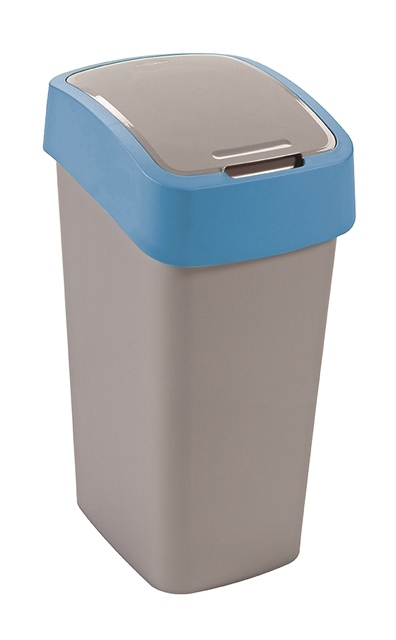 Billenőfedeles szemetes CURVER PACIFIC FLIP BIN 45l ezüst/ szelektív kék