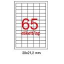 Etikett A1776 21,2x38mm 500ív Apli
