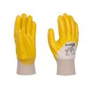 Kesztyű nitril-pamut 10-es méret fehér/sárga
