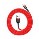 Adatkábel Baseus cafule USB - Lightning 2.4A 1m CALKLF-B09 piros