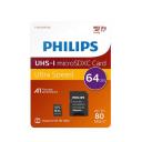 Memóriakártya PHILIPS Micro SDHC 64GB Class 10 +adapter
